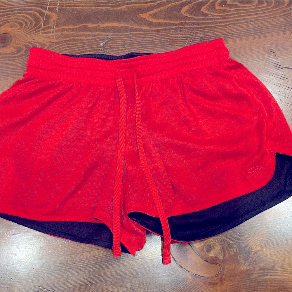 Champion black and red reversible shorts